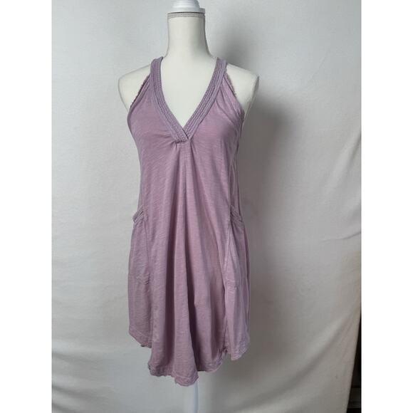 Daily Practice by Anthropologie The Carlie V-Neck Mini Dress LIGHT MAUVE Size XS - Picture 4 of 9